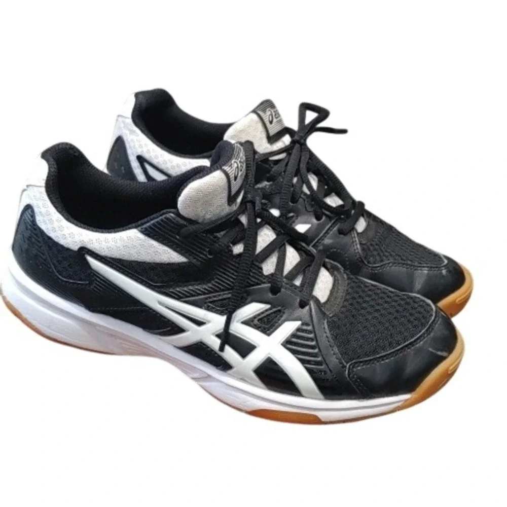 Asics Upcourt 3 Womens Volleyball Shoes Black White Gum Sole 1072A031 8.5